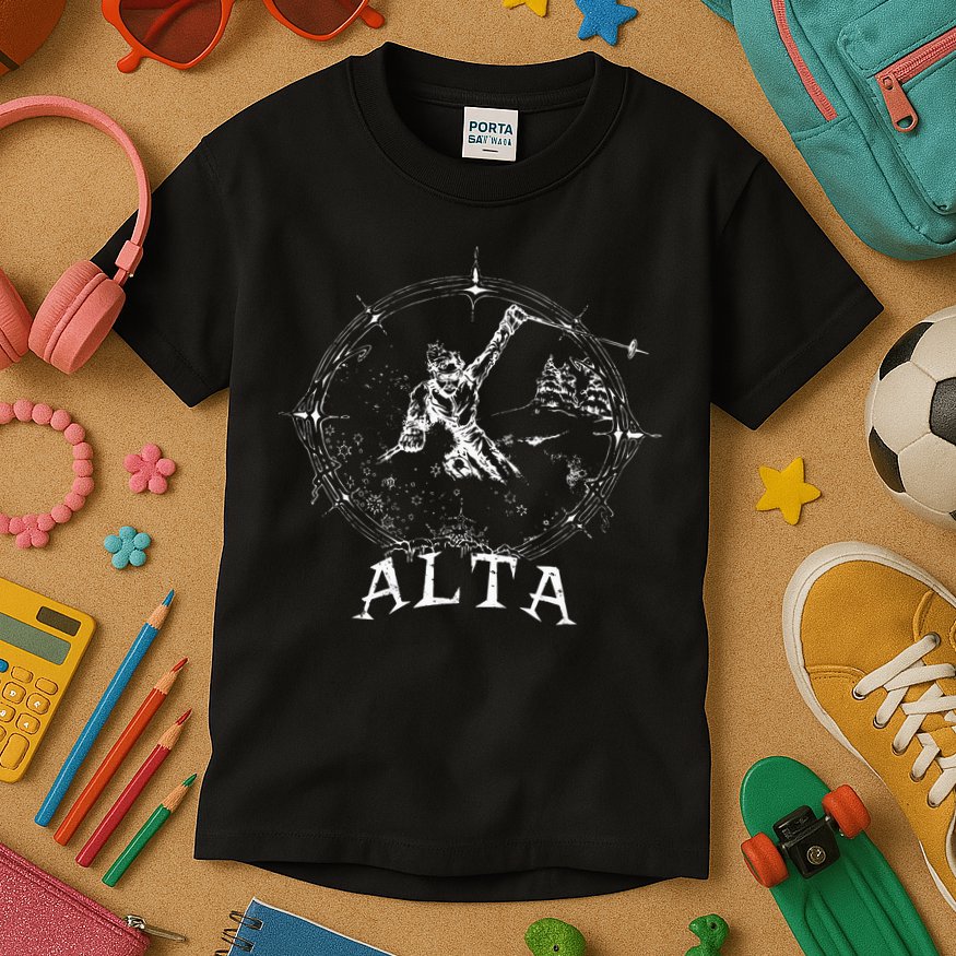 Ski Alta Utah Vintage Retro Snow Sking Kids T-Shirt