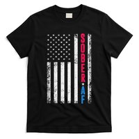 Sober Af Us Flag Support Sobriety Cause Recovery Sober T-Shirt
