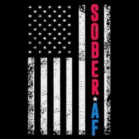 Sober Af Us Flag Support Sobriety Cause Recovery Sober T-Shirt