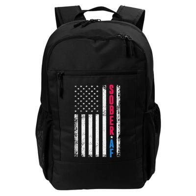 Sober Af Us Flag Support Sobriety Cause Recovery Sober Daily Commute Backpack