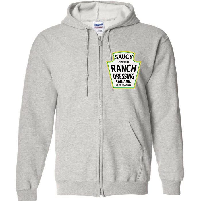 Saucy Original Ranch Dressing Costume Full Zip Hoodie