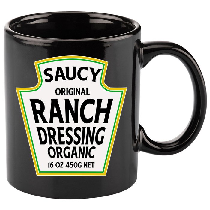 Saucy Original Ranch Dressing Costume 11oz C Handle Ceramic Mug