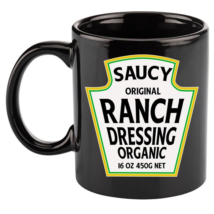 Saucy Original Ranch Dressing Costume 11oz C Handle Ceramic Mug
