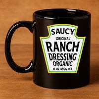 Saucy Original Ranch Dressing Costume 11oz C Handle Ceramic Mug