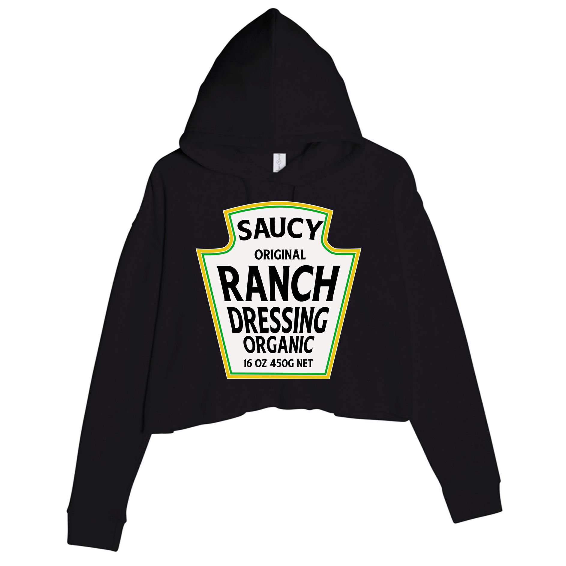 Saucy Original Ranch Dressing Costume Crop Fleece Hoodie