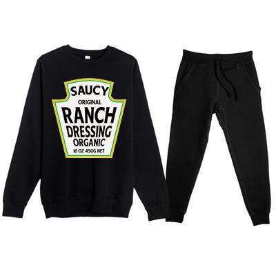 Saucy Original Ranch Dressing Costume Premium Crewneck Sweatsuit Set