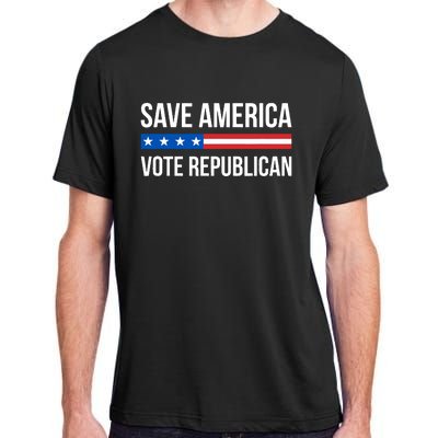 Save America Vote Republican American Flag Vintage Adult ChromaSoft Performance T-Shirt