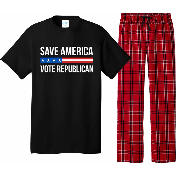 Save America Vote Republican American Flag Vintage Pajama Set