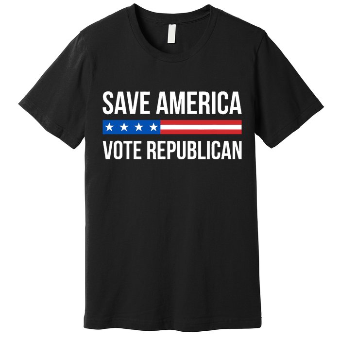 Save America Vote Republican American Flag Vintage Premium T-Shirt