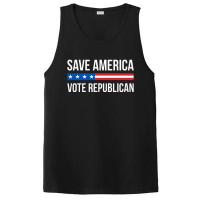 Save America Vote Republican American Flag Vintage PosiCharge Competitor Tank