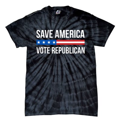 Save America Vote Republican American Flag Vintage Tie-Dye T-Shirt