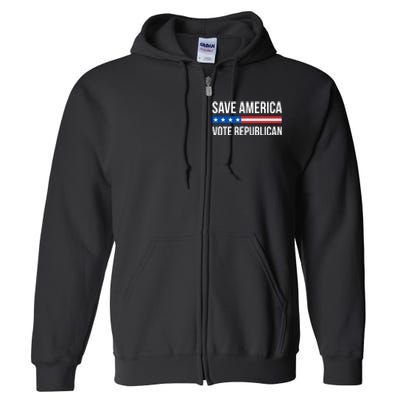 Save America Vote Republican American Flag Vintage Full Zip Hoodie