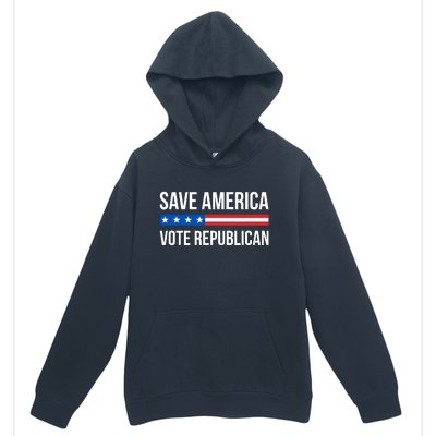 Save America Vote Republican American Flag Vintage Urban Pullover Hoodie