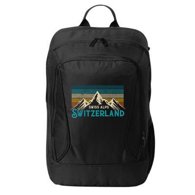 Switzerland Alps Vintage Mountains Swiss Souvenir Gift City Backpack