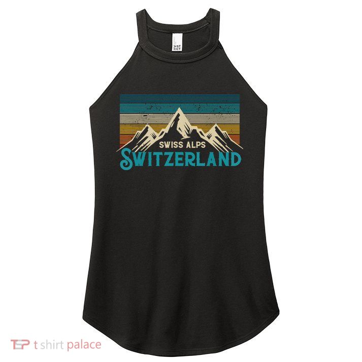 Switzerland Alps Vintage Mountains Swiss Souvenir Gift Women's Perfect Tri Rocker Tank