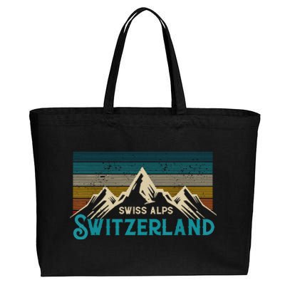 Switzerland Alps Vintage Mountains Swiss Souvenir Gift Cotton Canvas Jumbo Tote