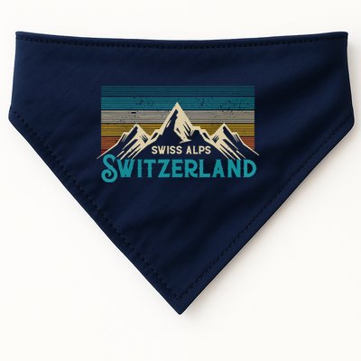 Switzerland Alps Vintage Mountains Swiss Souvenir Gift USA-Made Doggie Bandana