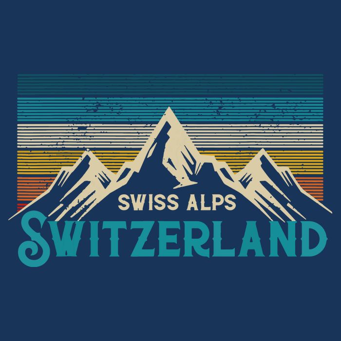 Switzerland Alps Vintage Mountains Swiss Souvenir Gift T-Shirt