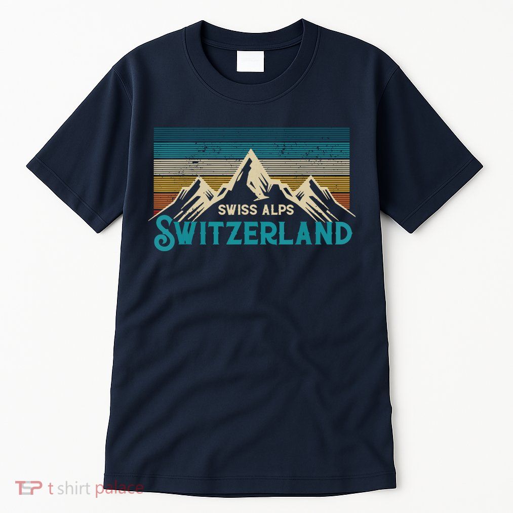 Switzerland Alps Vintage Mountains Swiss Souvenir Gift Tall T-Shirt