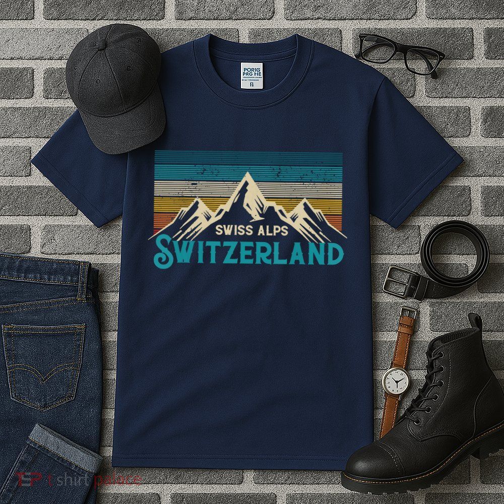 Switzerland Alps Vintage Mountains Swiss Souvenir Gift Tall T-Shirt