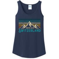 Switzerland Alps Vintage Mountains Swiss Souvenir Gift Ladies Essential Tank