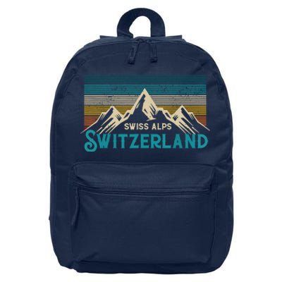 Switzerland Alps Vintage Mountains Swiss Souvenir Gift 16 in Basic Backpack