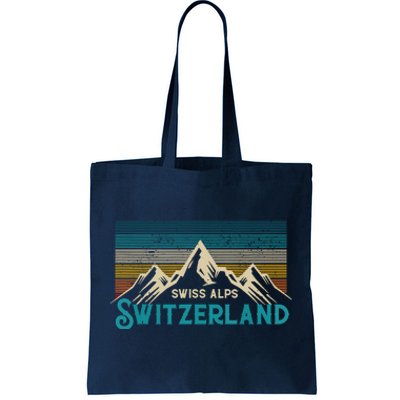 Switzerland Alps Vintage Mountains Swiss Souvenir Gift Tote Bag