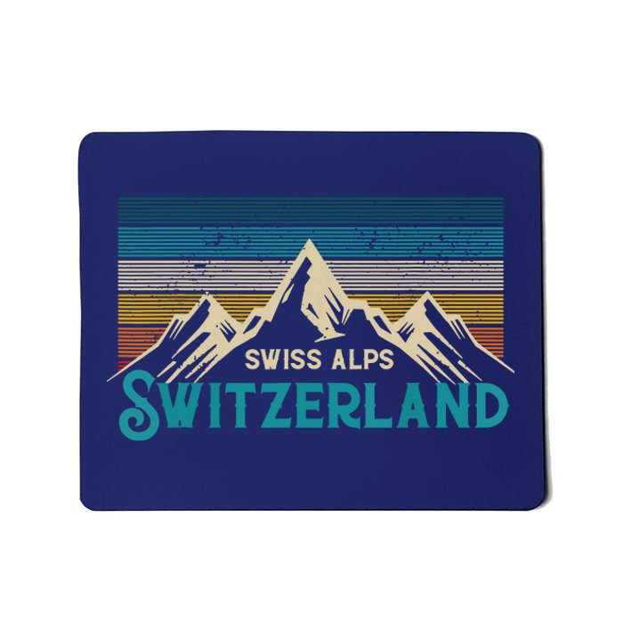 Switzerland Alps Vintage Mountains Swiss Souvenir Gift Mousepad