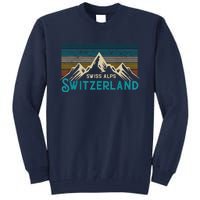 Switzerland Alps Vintage Mountains Swiss Souvenir Gift Tall Sweatshirt