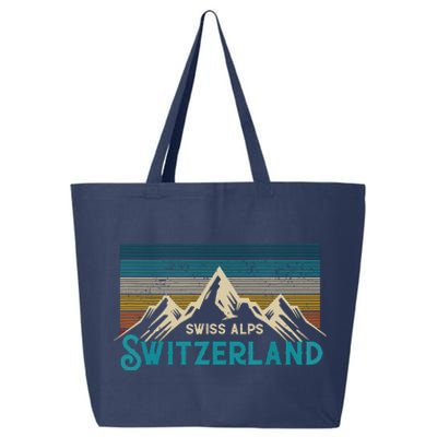 Switzerland Alps Vintage Mountains Swiss Souvenir Gift 25L Jumbo Tote