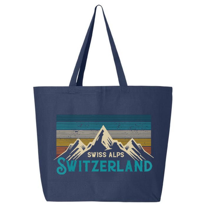 Switzerland Alps Vintage Mountains Swiss Souvenir Gift 25L Jumbo Tote