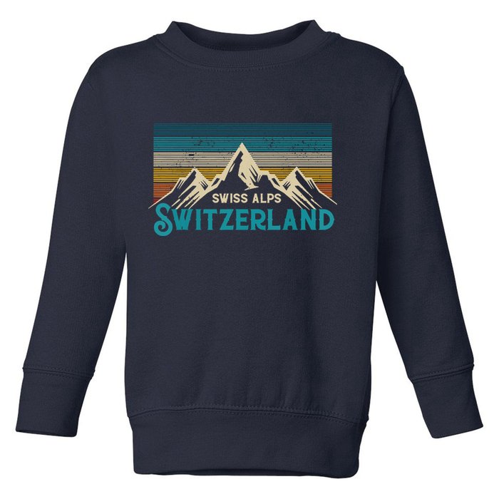 Switzerland Alps Vintage Mountains Swiss Souvenir Gift Toddler Sweatshirt