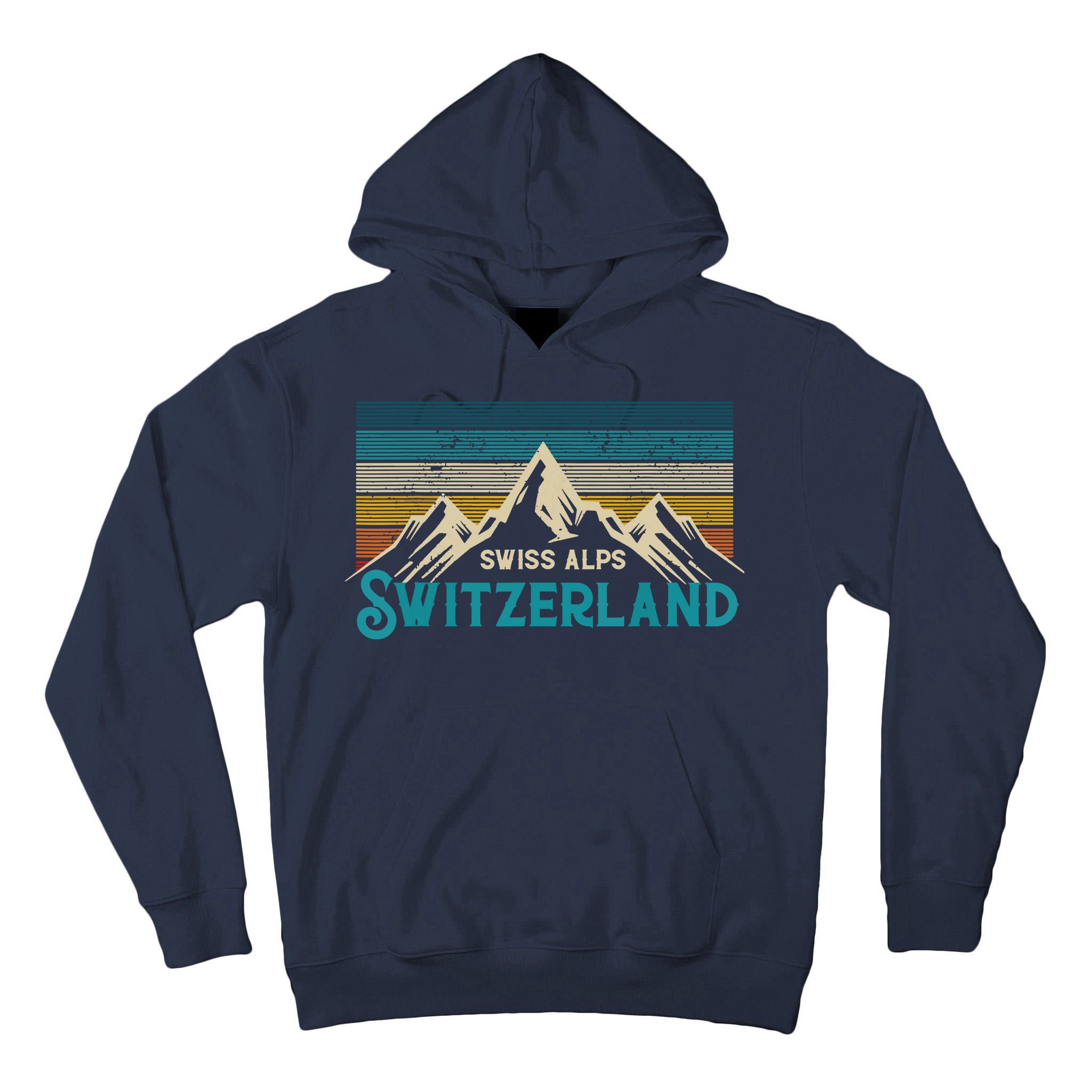 Switzerland Alps Vintage Mountains Swiss Souvenir Gift Tall Hoodie