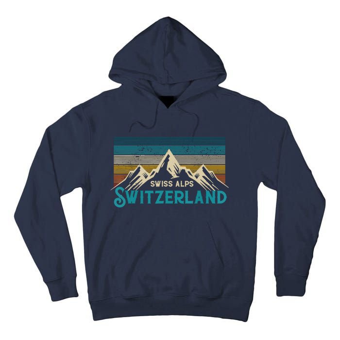 Switzerland Alps Vintage Mountains Swiss Souvenir Gift Tall Hoodie