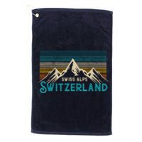 Switzerland Alps Vintage Mountains Swiss Souvenir Gift Platinum Collection Golf Towel