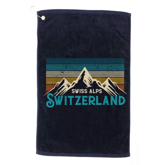 Switzerland Alps Vintage Mountains Swiss Souvenir Gift Platinum Collection Golf Towel