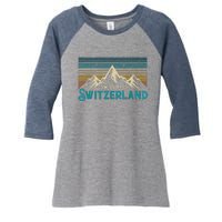 Switzerland Alps Vintage Mountains Swiss Souvenir Gift Women's Tri-Blend 3/4-Sleeve Raglan Shirt