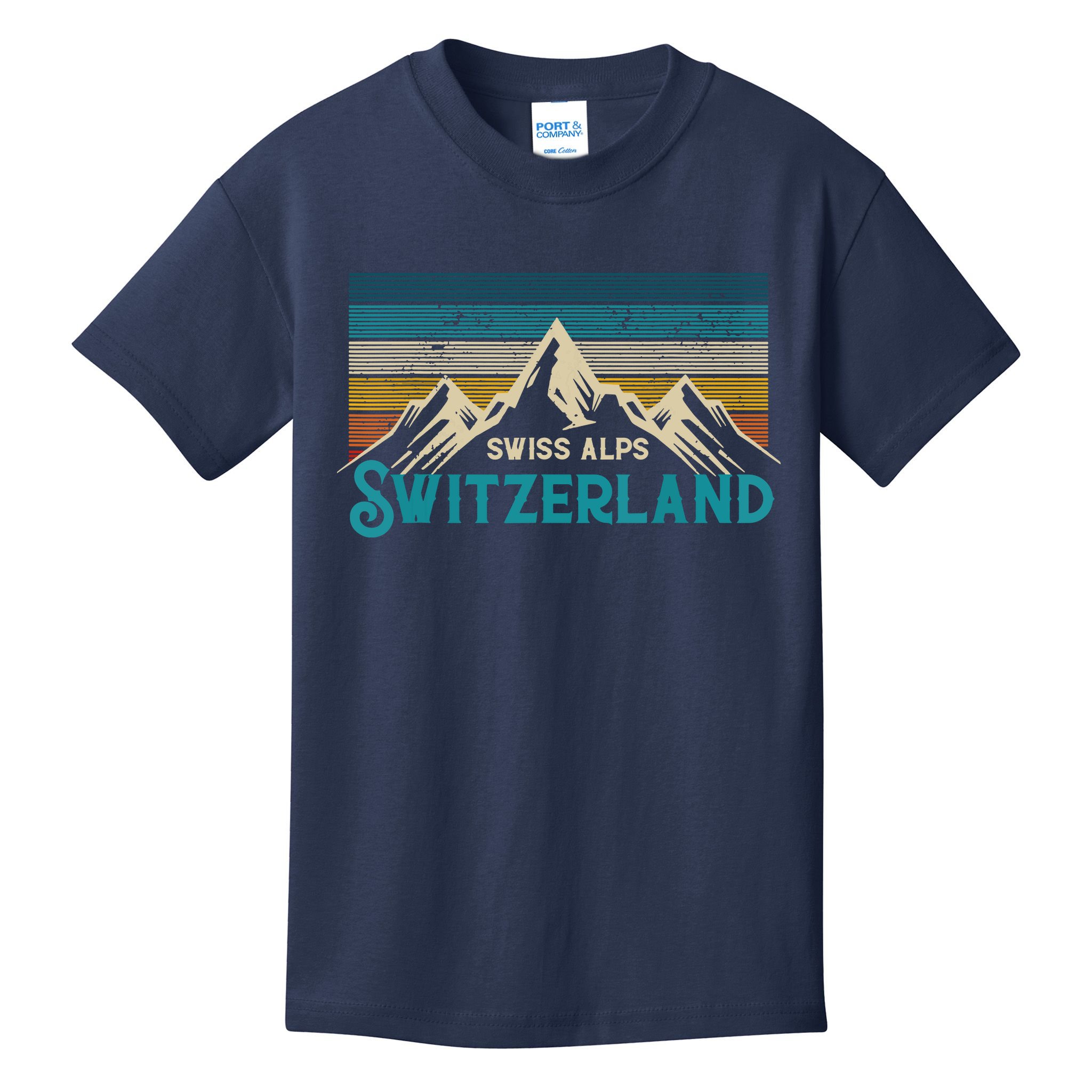 Switzerland Alps Vintage Mountains Swiss Souvenir Gift Kids T-Shirt