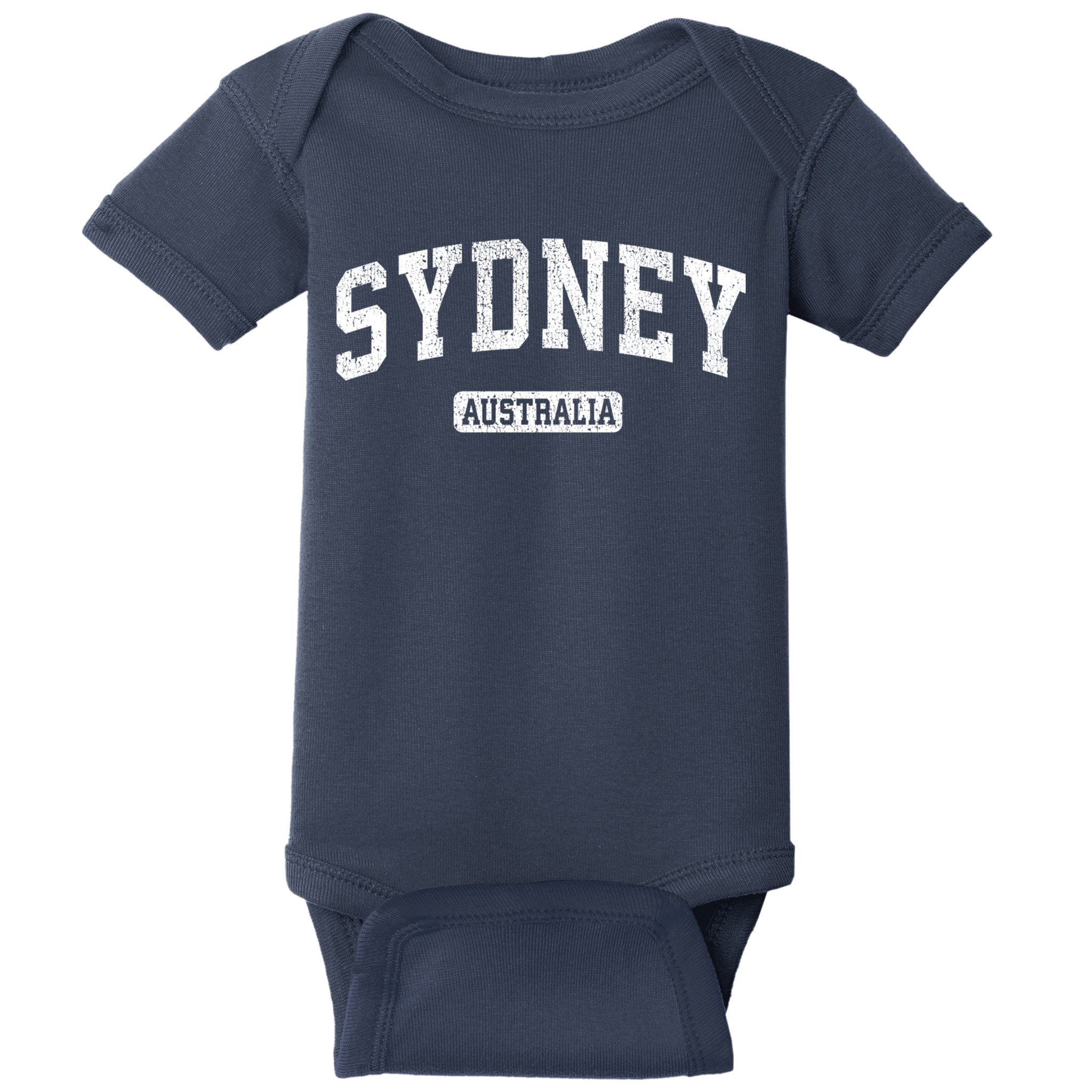 Sydney Australia Vintage Sports Design Long Sleeve Baby Bodysuit