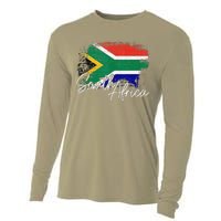 South Africa Vintage Flag South African Pride Roots Cooling Performance Long Sleeve Crew