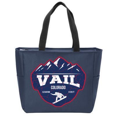 Ski At Vail Colorado Grunge Style Zip Tote Bag