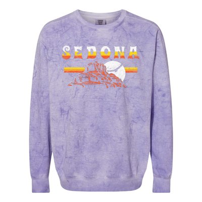 Sedona Arizona Vintage Distressed Bell Rock Hiking Retro Colorblast Crewneck Sweatshirt