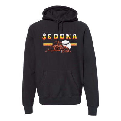 Sedona Arizona Vintage Distressed Bell Rock Hiking Retro Premium Hoodie