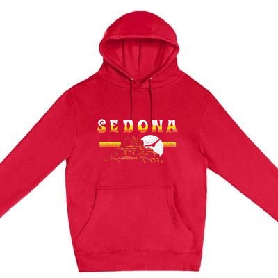 Sedona Arizona Vintage Distressed Bell Rock Hiking Retro Premium Pullover Hoodie