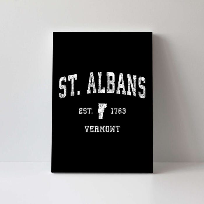 St. Albans Vermont Vt Vintage Established Athletic Sports Design Canvas