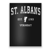 St. Albans Vermont Vt Vintage Established Athletic Sports Design Poster