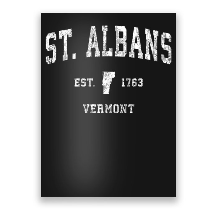 St. Albans Vermont Vt Vintage Established Athletic Sports Design Poster