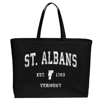 St. Albans Vermont Vt Vintage Established Athletic Sports Design Cotton Canvas Jumbo Tote