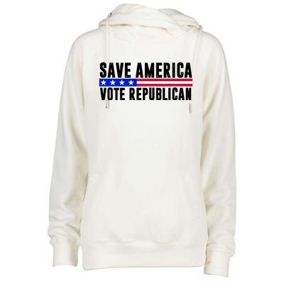 Save America Vote Republican Vintage Womens Funnel Neck Pullover Hood