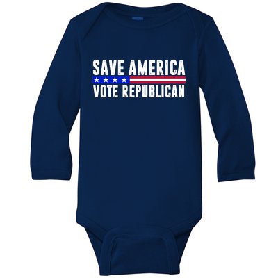 Save America Vote Republican Vintage Baby Long Sleeve Bodysuit